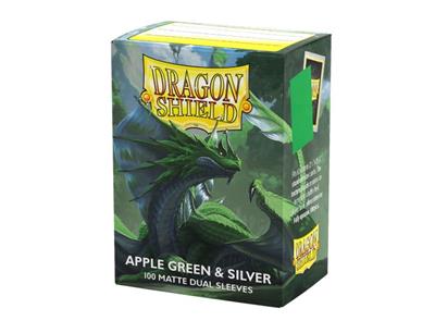 Dragon Shield Standard Matte Dual Sleeves Apple Green & Silver