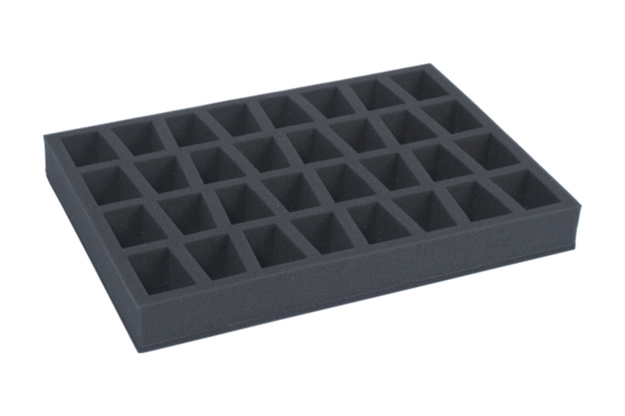 Foam tray for 32 miniatures on 40mm bases