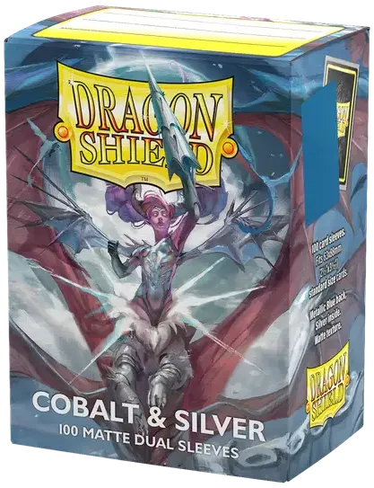  Dragon Shield Standard Matte Dual Sleeves Cobalt & Silver