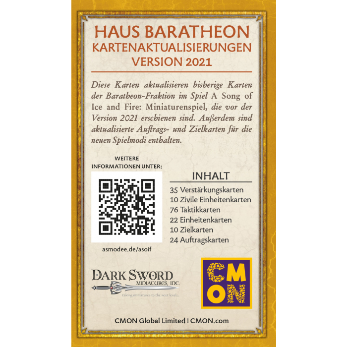 A Song of Ice & Fire - Haus Baratheon Kartenaktualisierungen 