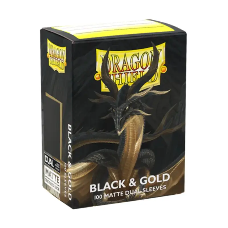  Dragon Shield Standard Matte Dual Sleeves Black & Gold