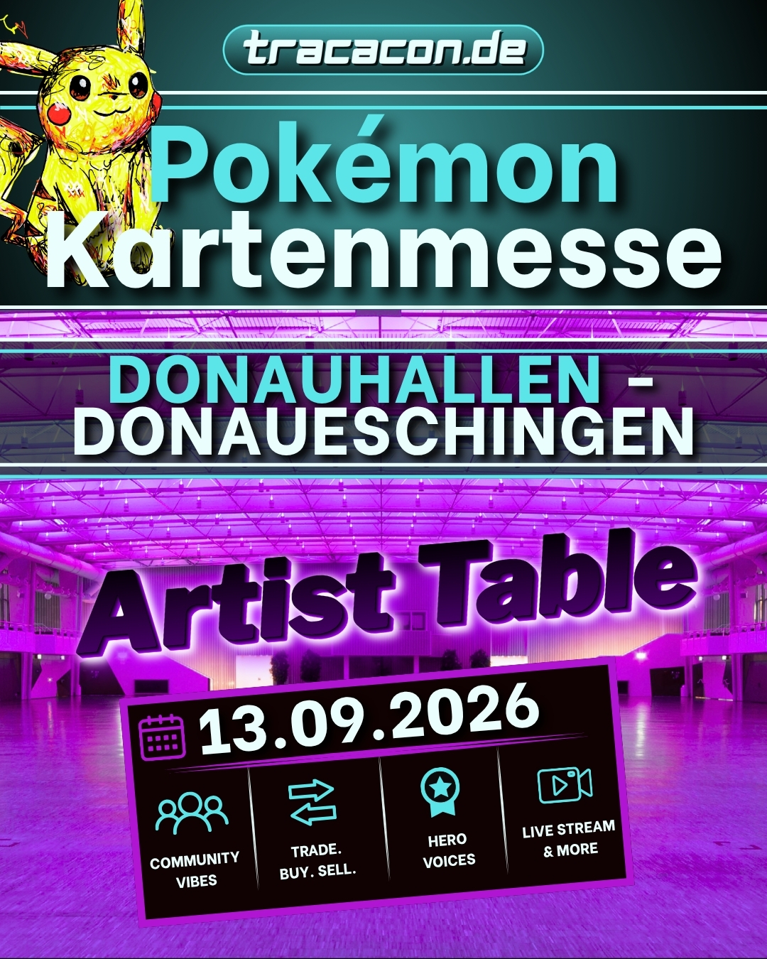 Pokemon Turnier auf der Tracacon in Donaueschingen am 13.09.2026
